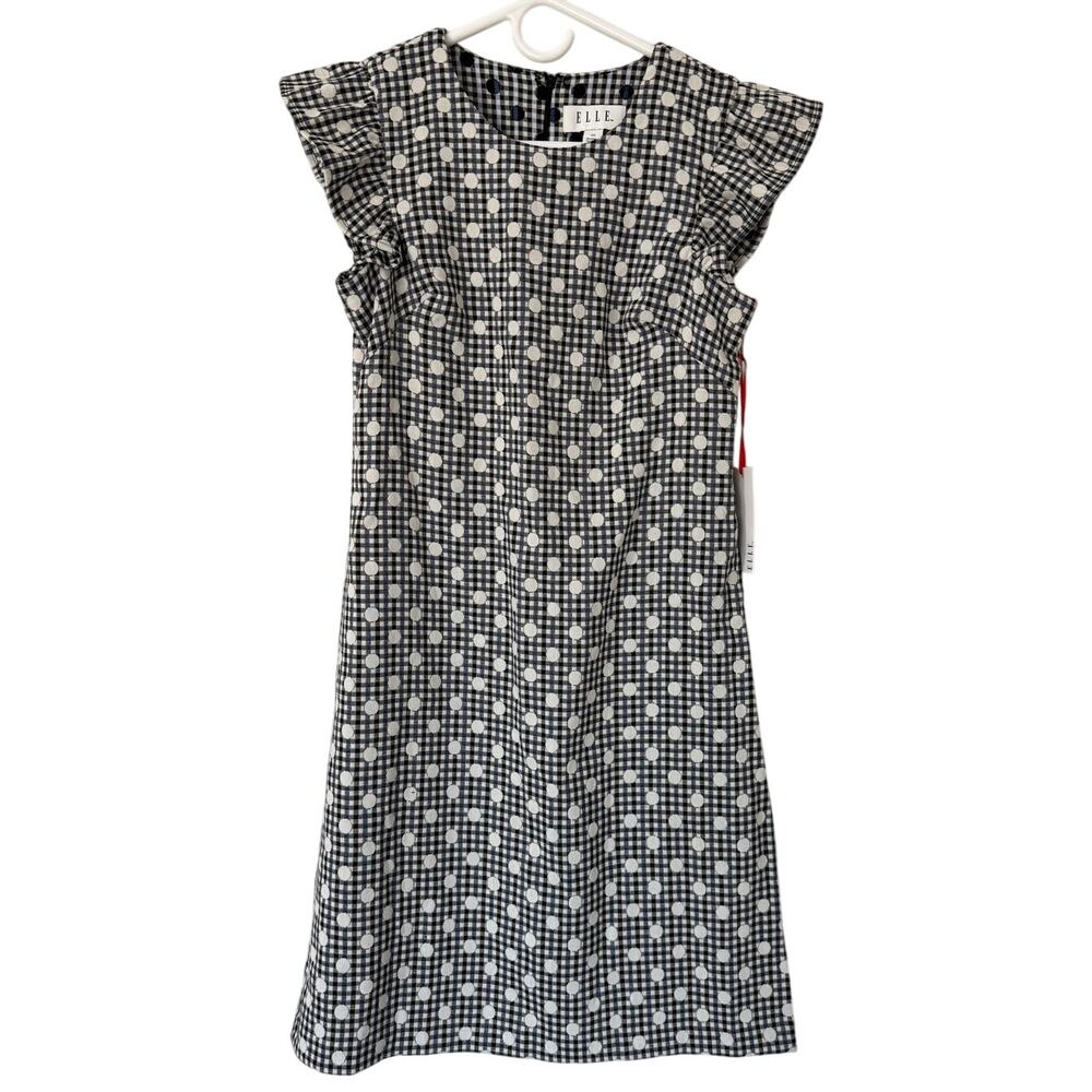 Elle Polka Dot Gingham Dress Size XS NWT‎